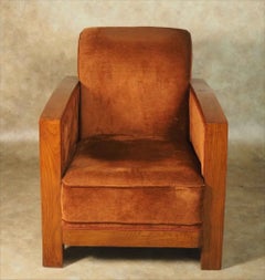 DIM (Joubert et Petit) French Modernist Art Deco club chair with footstool