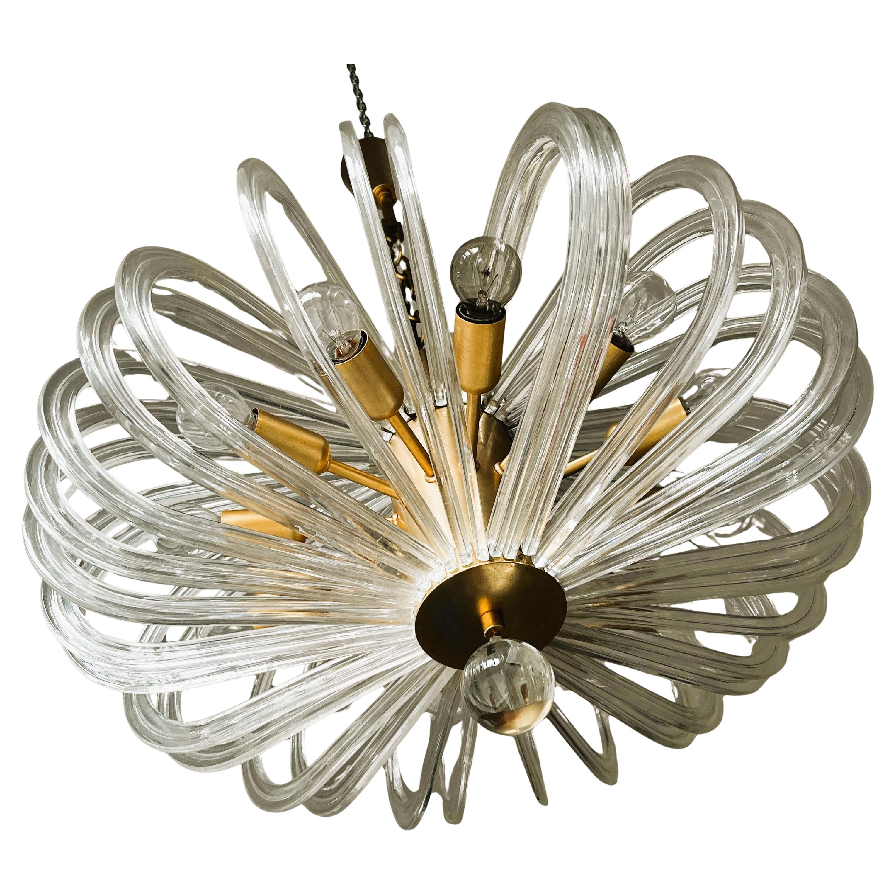 Außergewöhnliche Kronleuchter-Pendelleuchte Bakalowits Zalloni Mid-Century Design 60er Jahre im Angebot