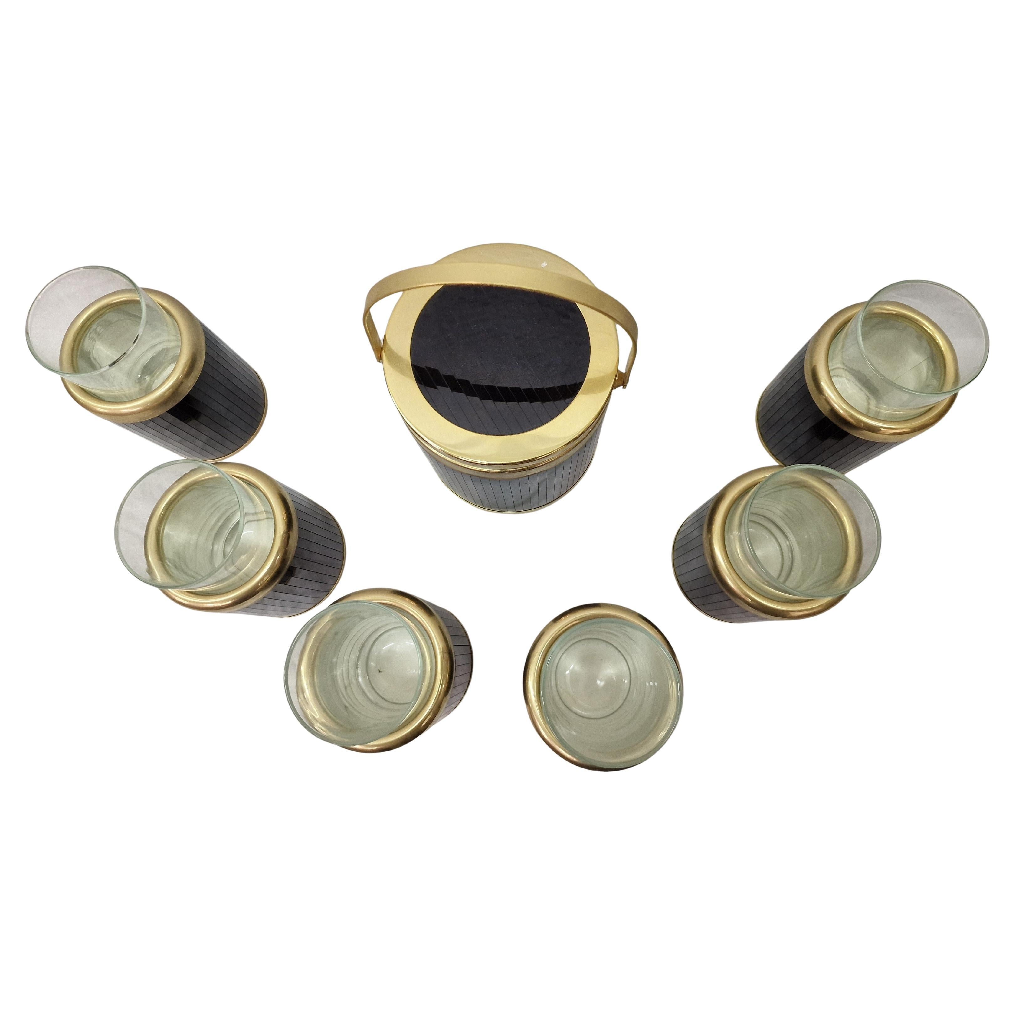 Vintage Cocktail Barware Accessories Set, famous Glasette by Lidian, 1970s Italy