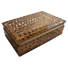 Amazing box by Christian Dior Home, wickerwork, Vintage, 1970s, Italy