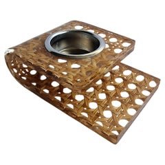 Amazing candle holder by Christian Dior Home, wickerwork, Vintage, 1970s, Italy