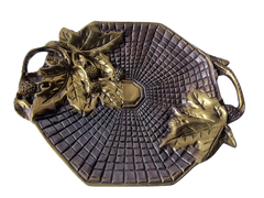 Set of spectacular decorative plates bowls, autum, bronze Art Deco 1930s Belgium