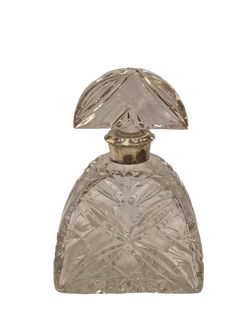 Stunning crystal decanter for liqueur, whiskey / bourbon, silver, 1920s Art Deco