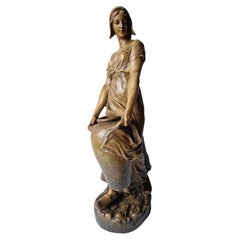 Spectaculaire grande figurine Goldscheider, porteur d'eau, terre cuite, Art nouveau, Autriche