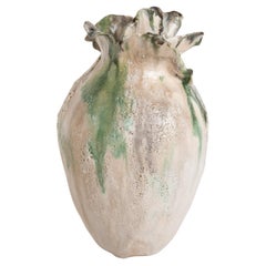 Yeonhwa Vase  Green and Bronzed 12" Handmade Vase