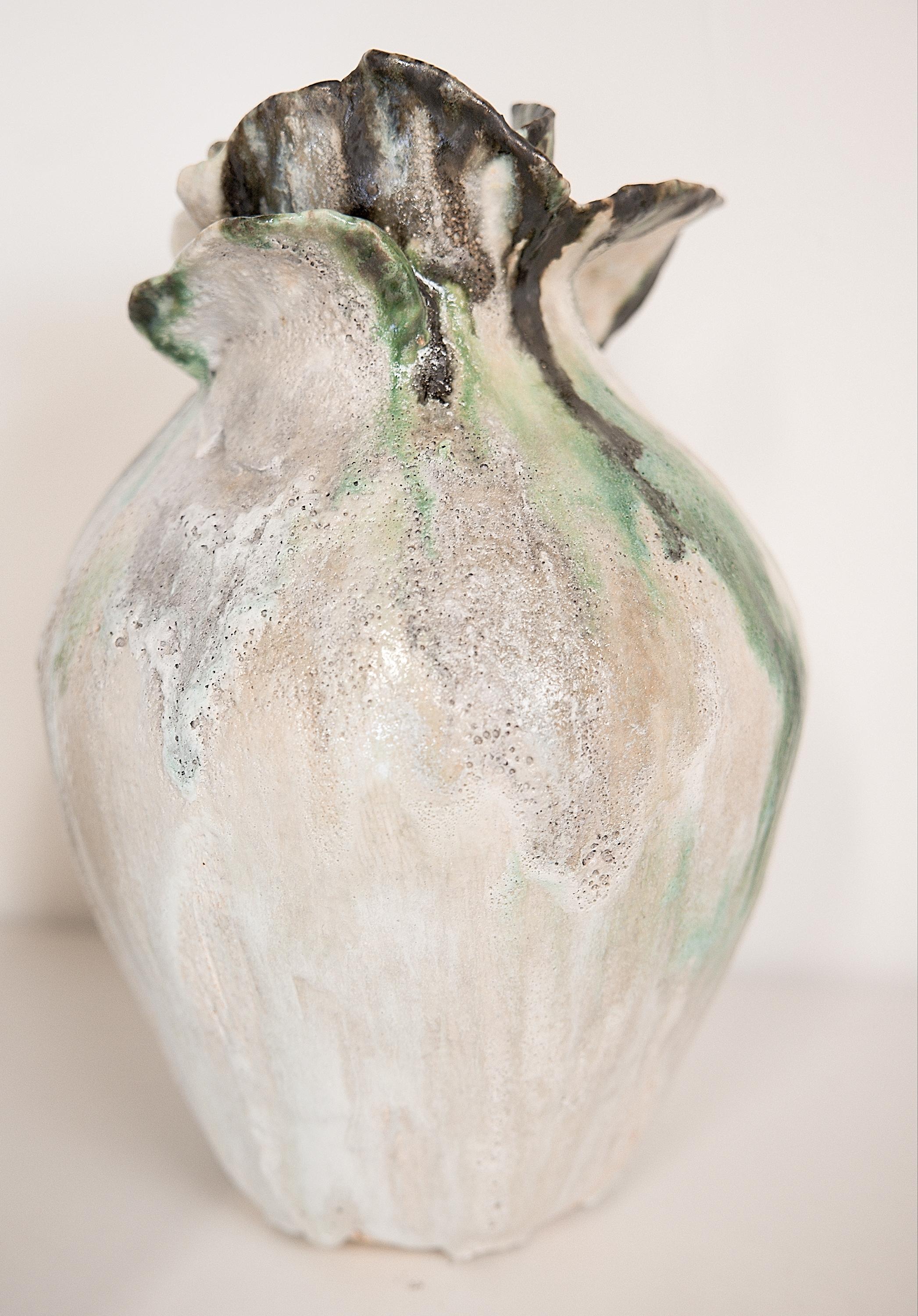 American Yeonhwa Vase Green and Bronzed  14