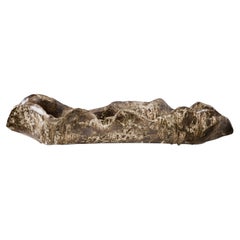 Wave Dark Flow Trough – 35" di lunghezza, in gres, fatto a mano, dalla forma unica, pezzo unico