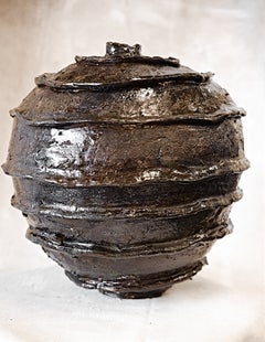 Globular Ceramic Vessels- Deep Brown Handmade stoneware in Los Angeles