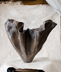Flourish Vase III-Bronze Handmade stoneware in Los Angeles
