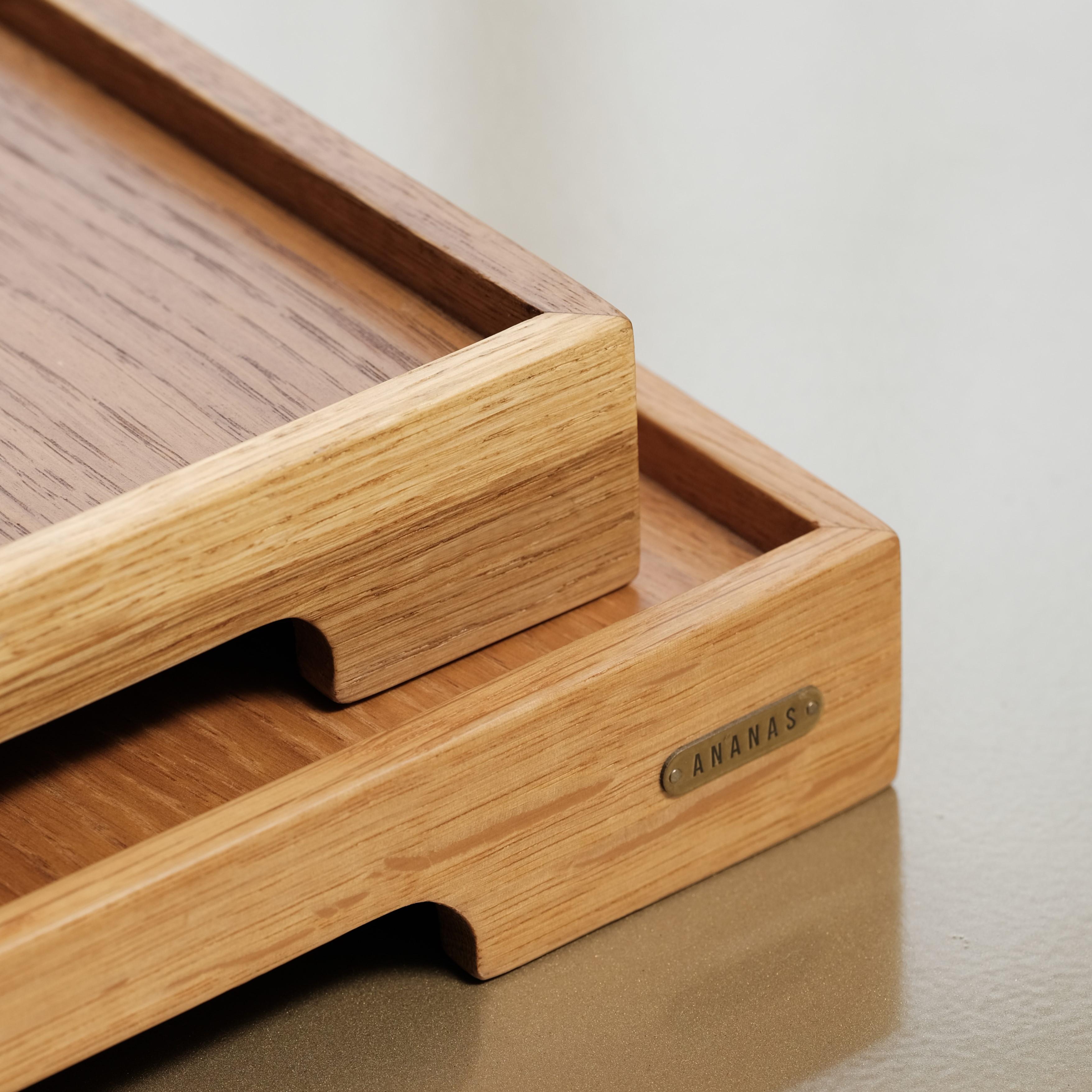 Moderne Set de plateaux de service en Oak massif - EDGE en vente