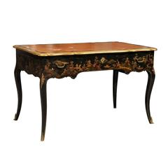 Early 20th Century Black Chinoiserie Writing Desk