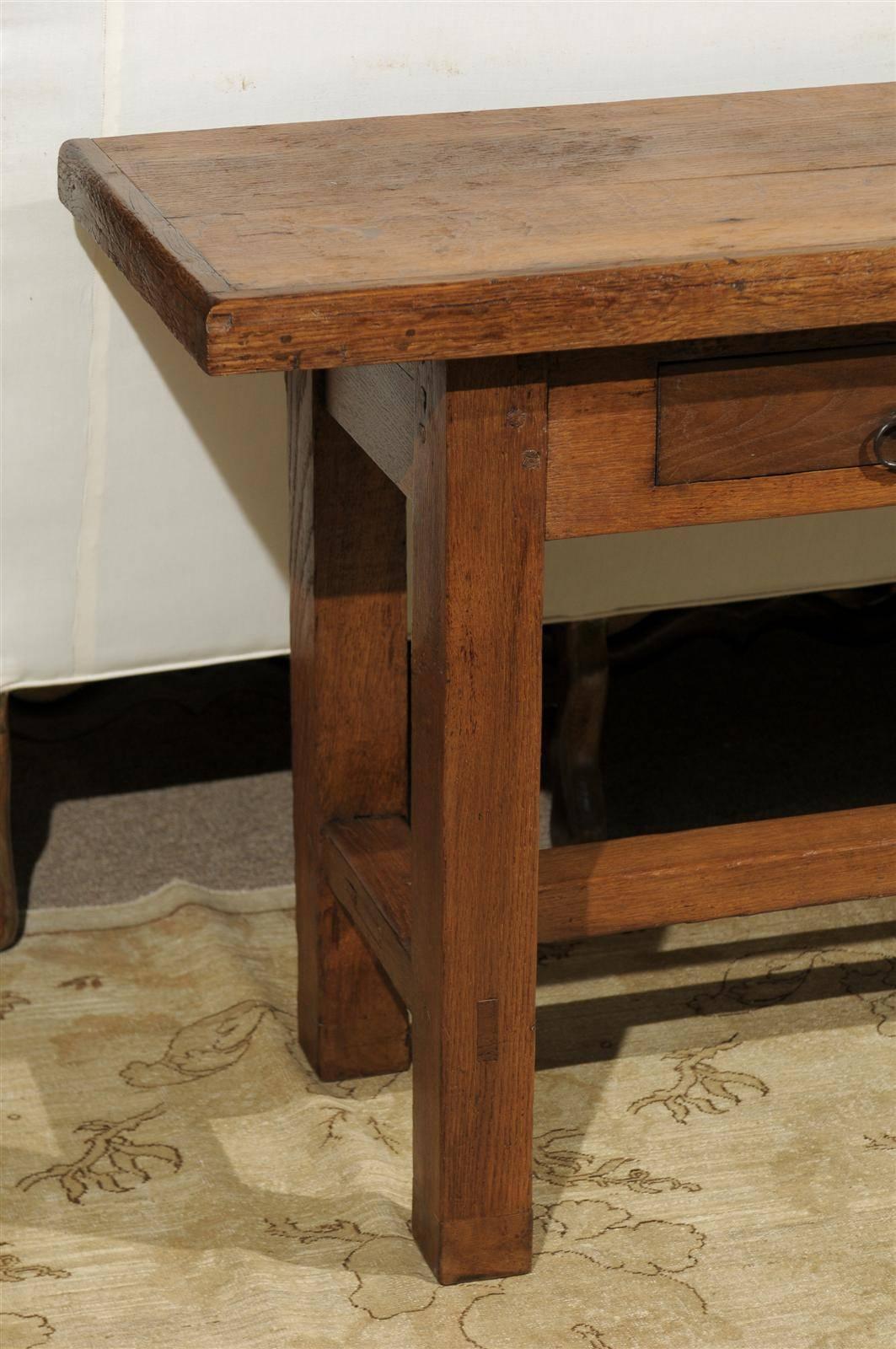 Contemporary French Oak Server/Sofa Table in Light Oak For Sale
