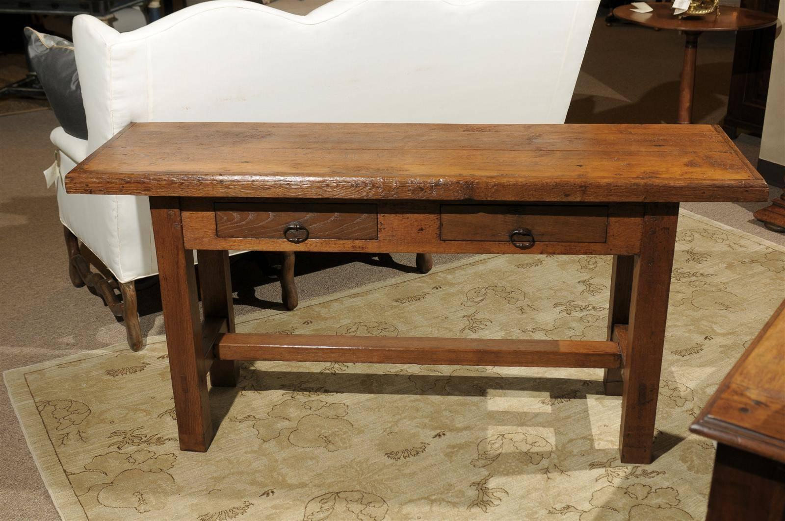 French Oak Server/Sofa Table in Light Oak For Sale 5