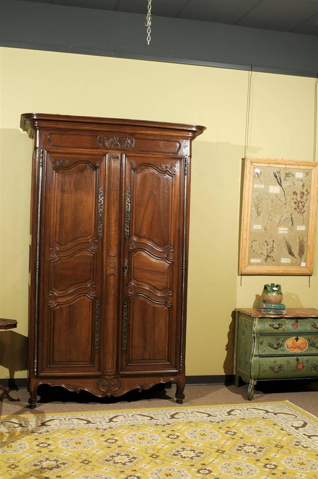 Louis XV 19th Century French Walnut Armoire