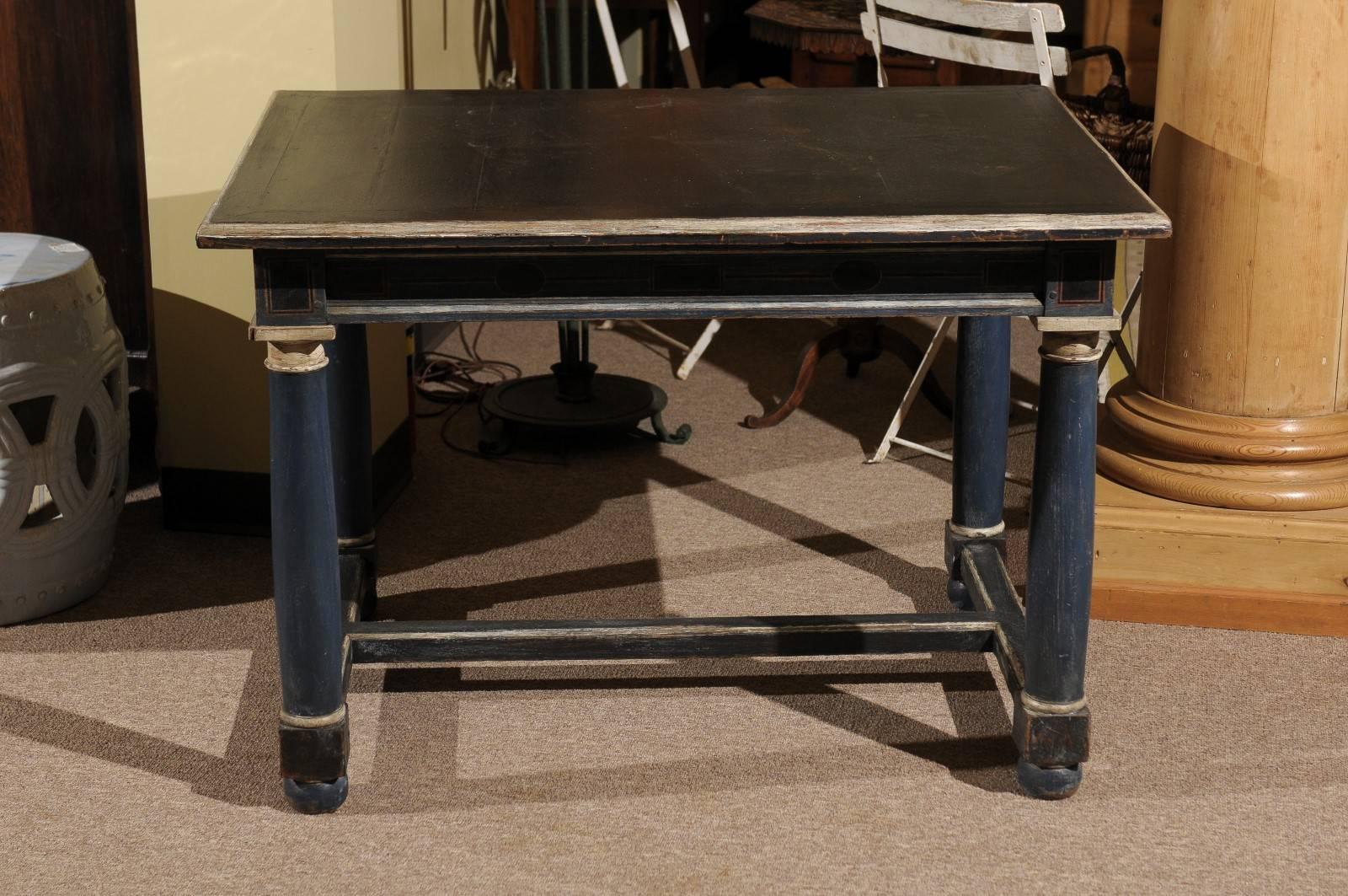 19th Century Painted Oak Table from France 1
