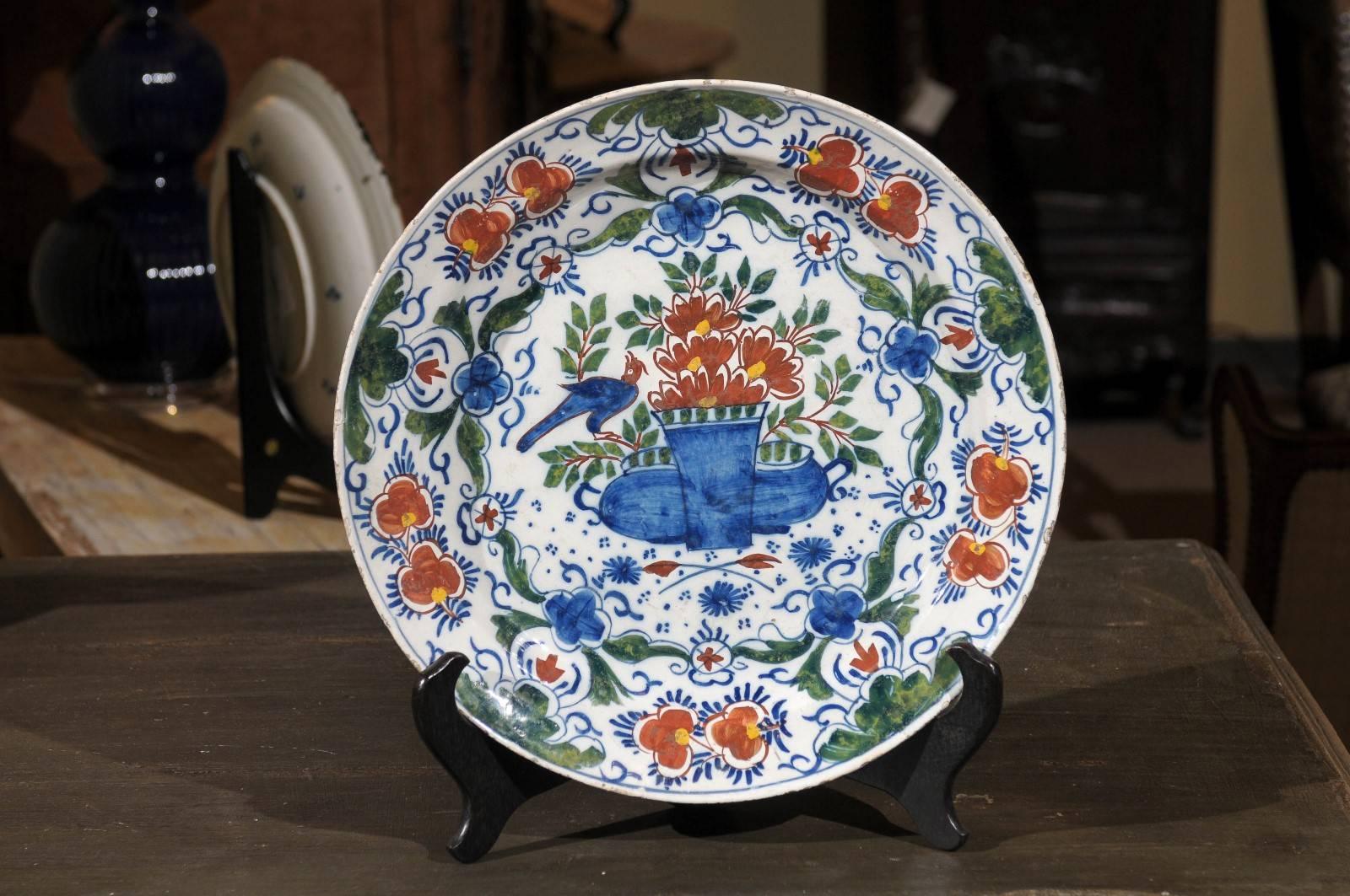 A very vibrant polychrome Delft charger to add to your collection or stand alone.