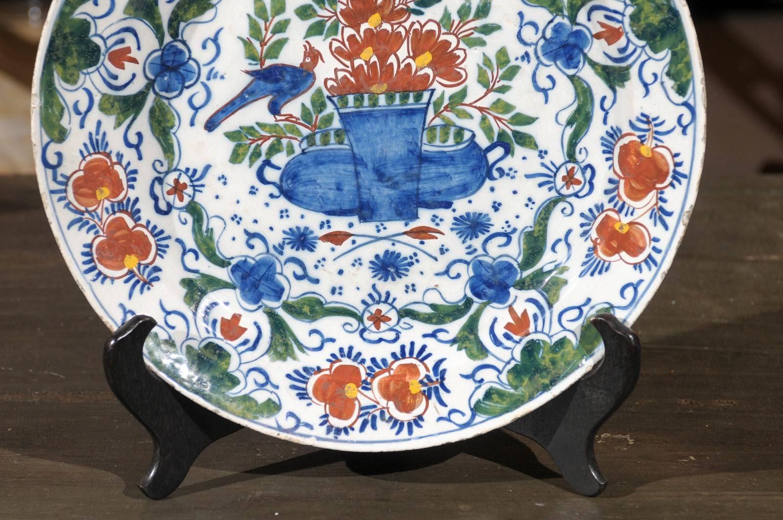 18th Century Delft Charger, circa 1760 For Sale 4