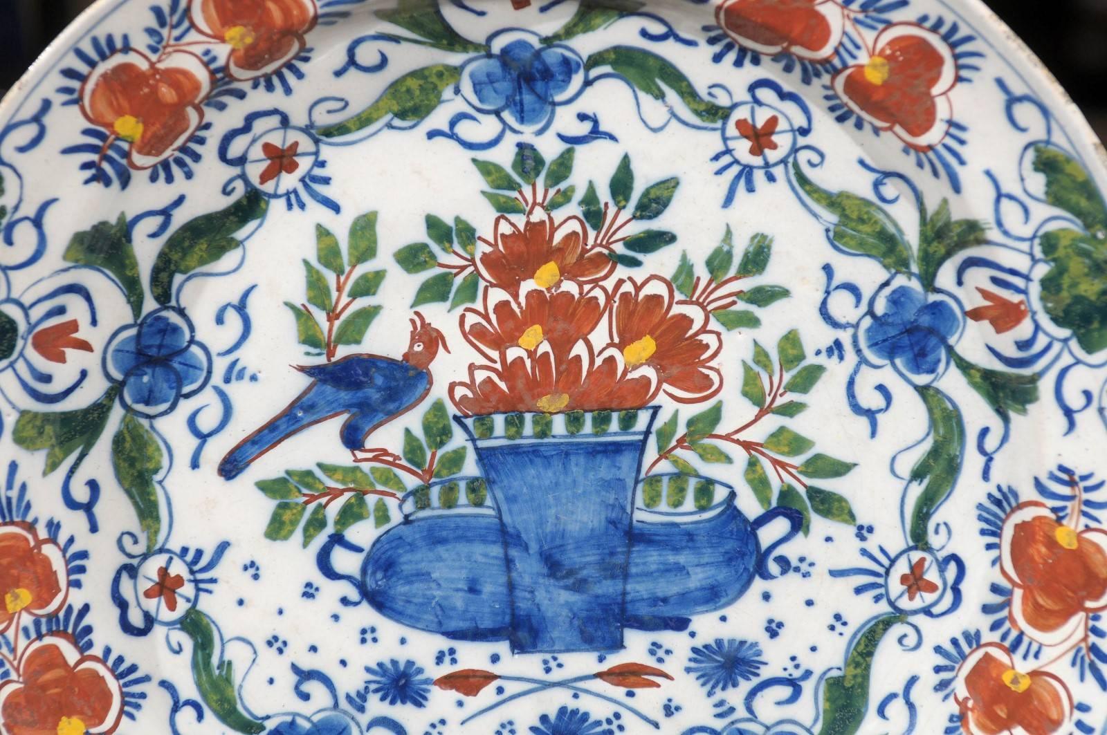 18th Century Delft Charger, circa 1760 For Sale 5