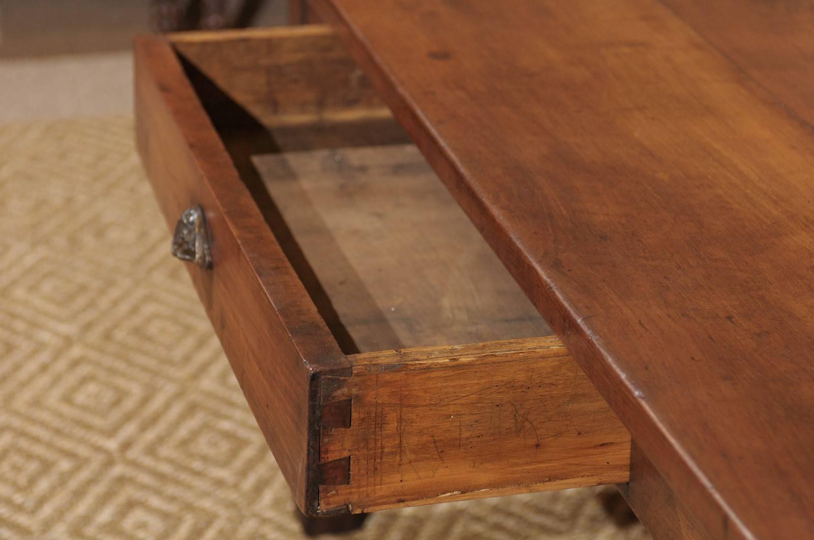 Mid-20th Century Mid-Century French Cherry Farm Table, circa 1945 For Sale