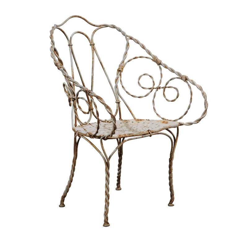 19th Century French Twisted Wire Garden Chair, circa 1890 ...
