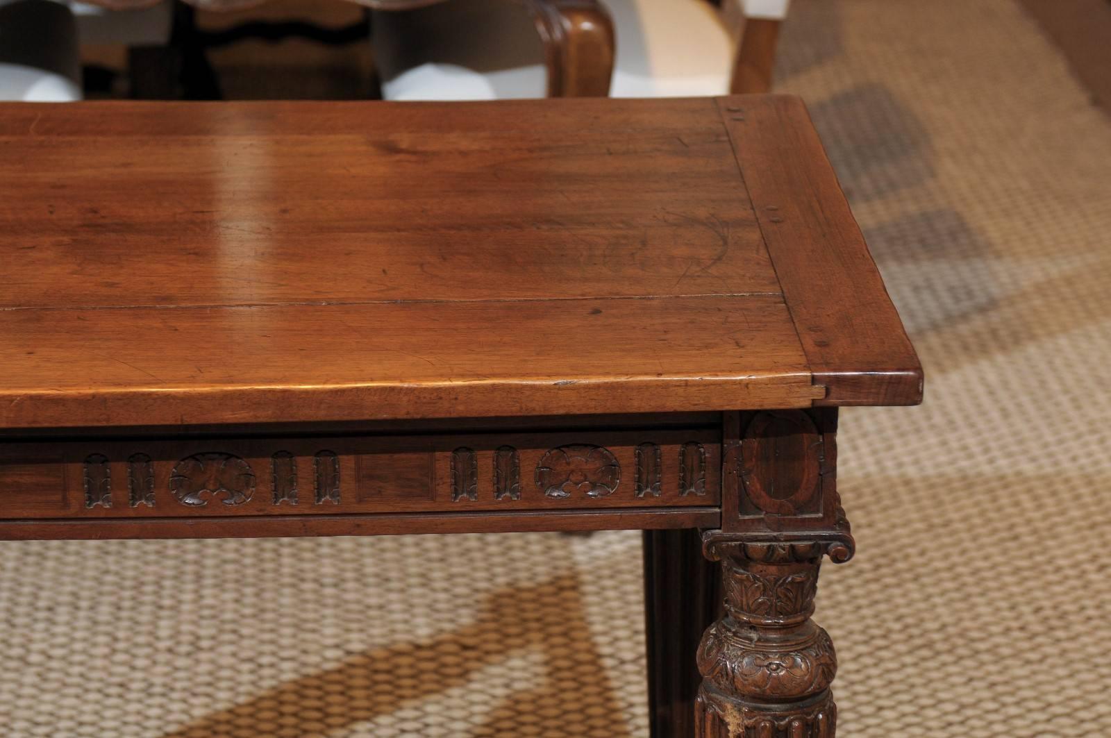19th Century French Walnut Louis XVI style Side Table, circa 1890 For Sale 1