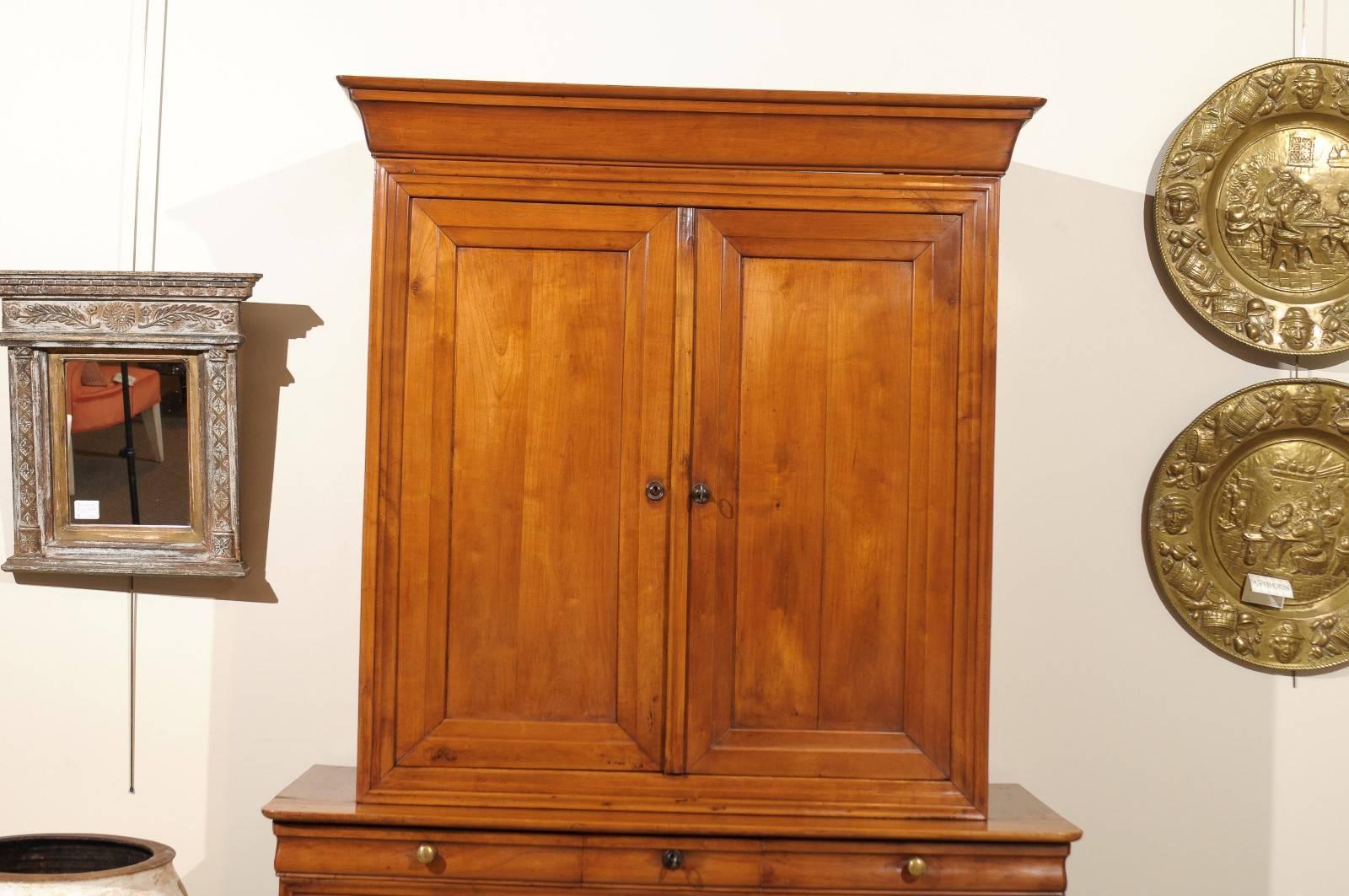 French Period Louis Philippe Buffet Deux Corps in Cherry, circa 1830 For Sale