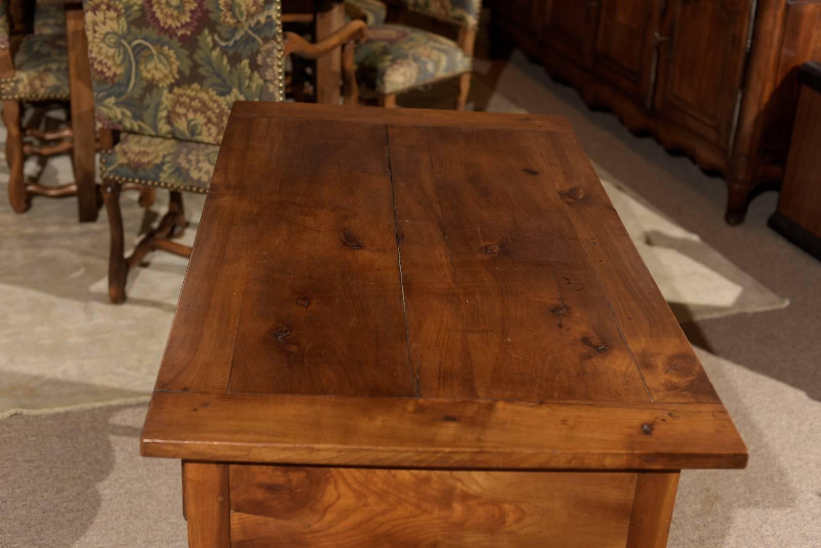 19th Century Cherry Louis XV Style Table with Two Drawers, circa 1820 For Sale 5