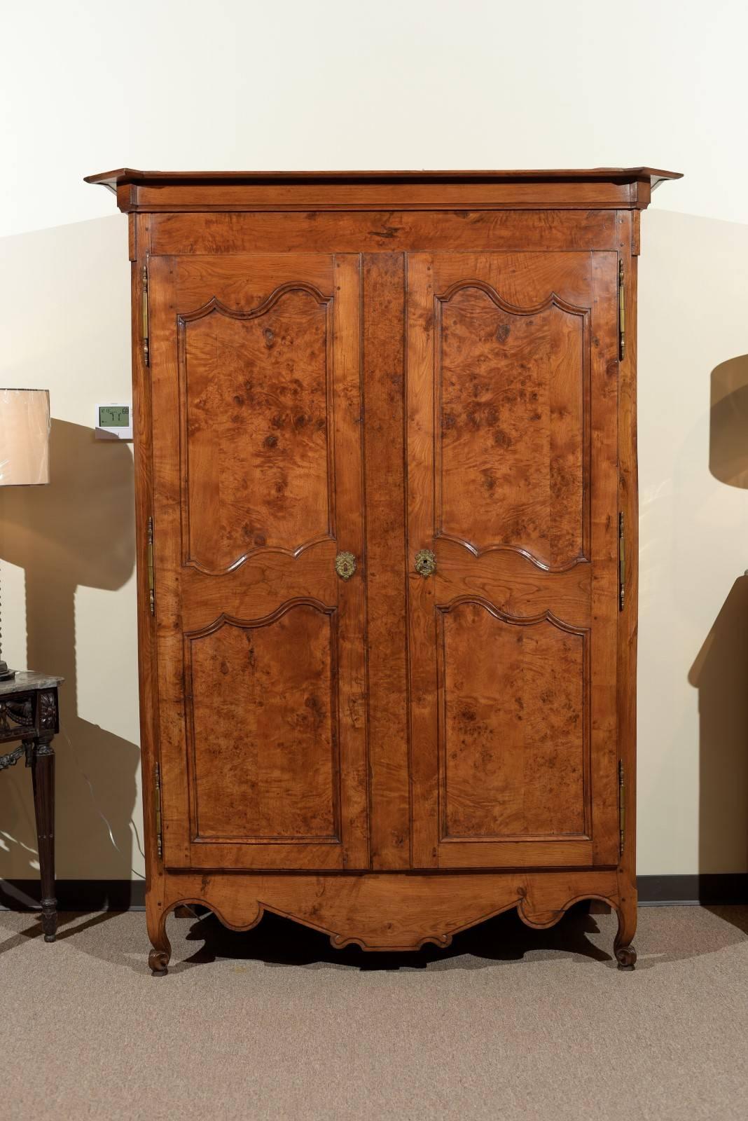 19th Century French Armoire in Burled Ash, circa 1850 For Sale 7