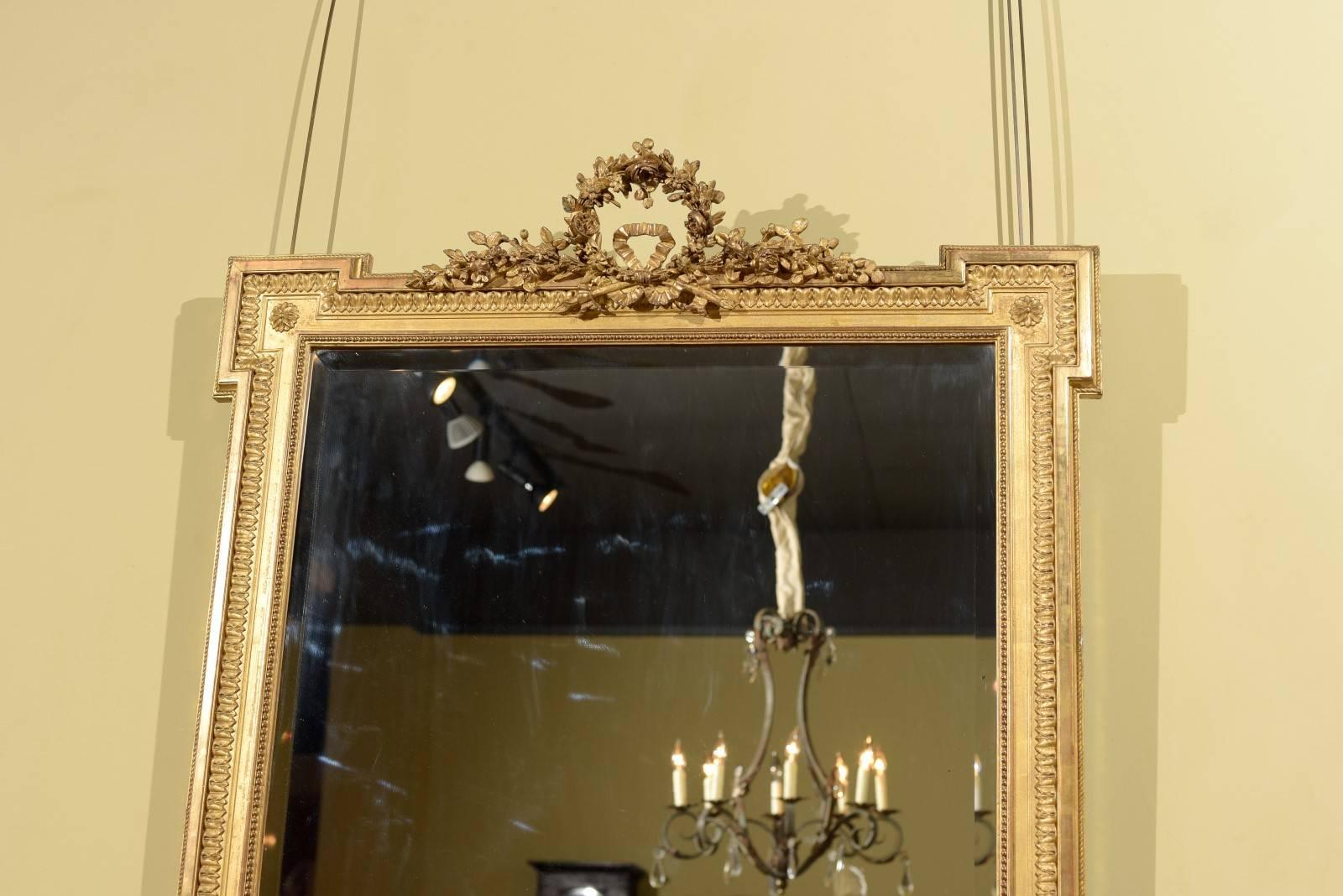19th Century Louis XVI Style Gilt Mirror, circa 1820 In Excellent Condition For Sale In Atlanta, GA