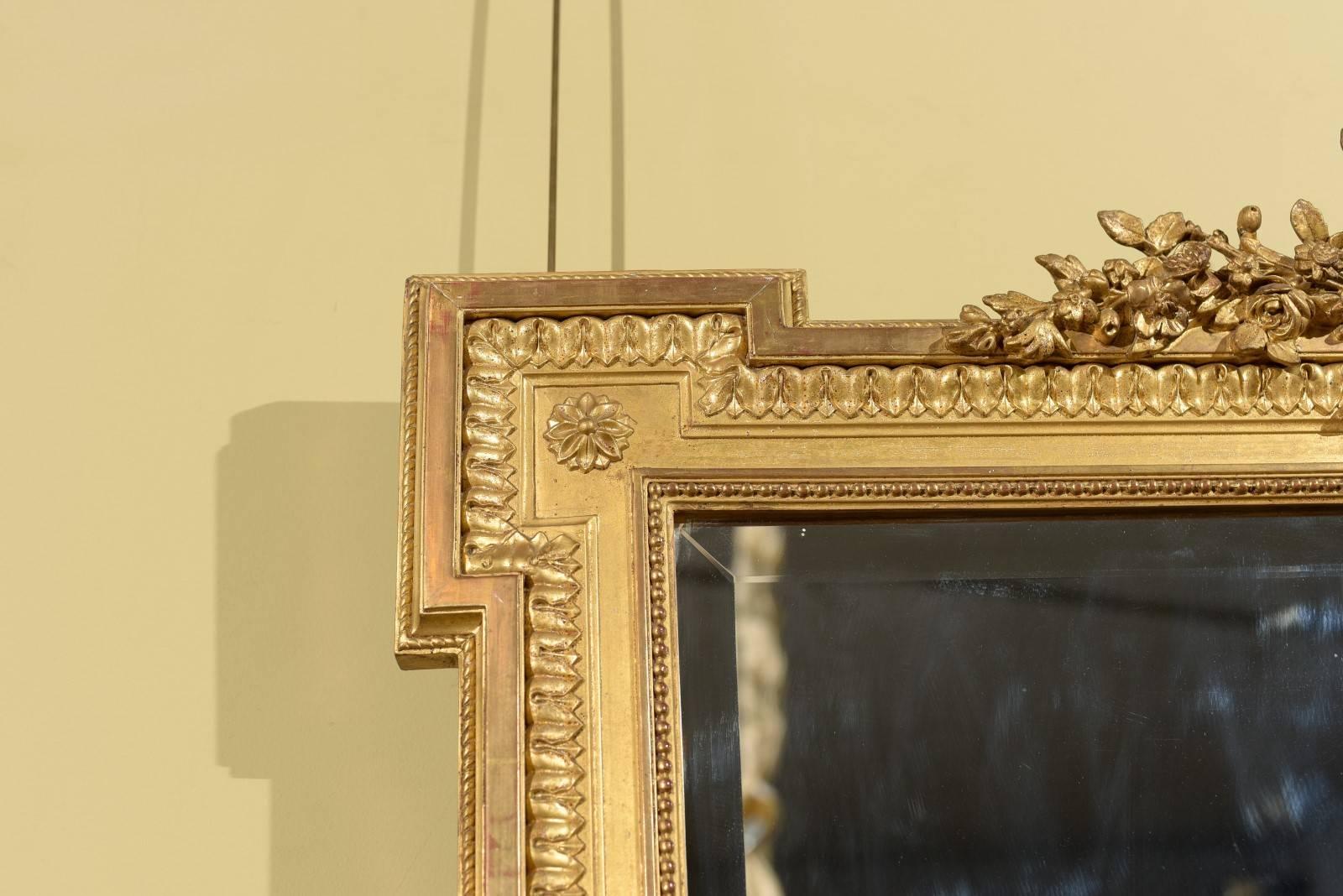 19th Century Louis XVI Style Gilt Mirror, circa 1820 For Sale 1