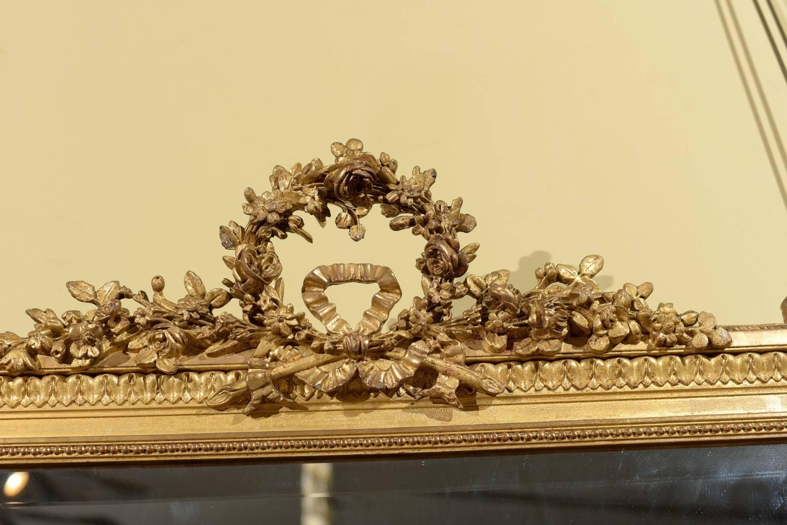 19th Century Louis XVI Style Gilt Mirror, circa 1820 For Sale 3