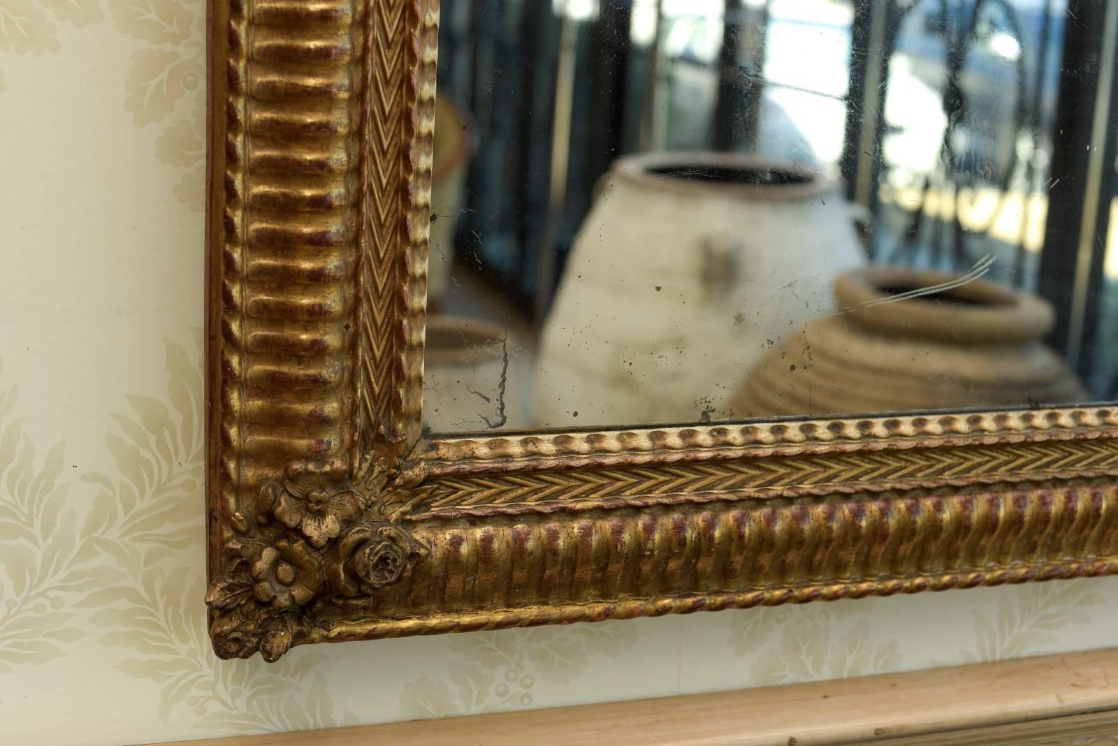 19th Century Restauration Period Gilt Mirror, circa 1830 In Good Condition For Sale In Atlanta, GA