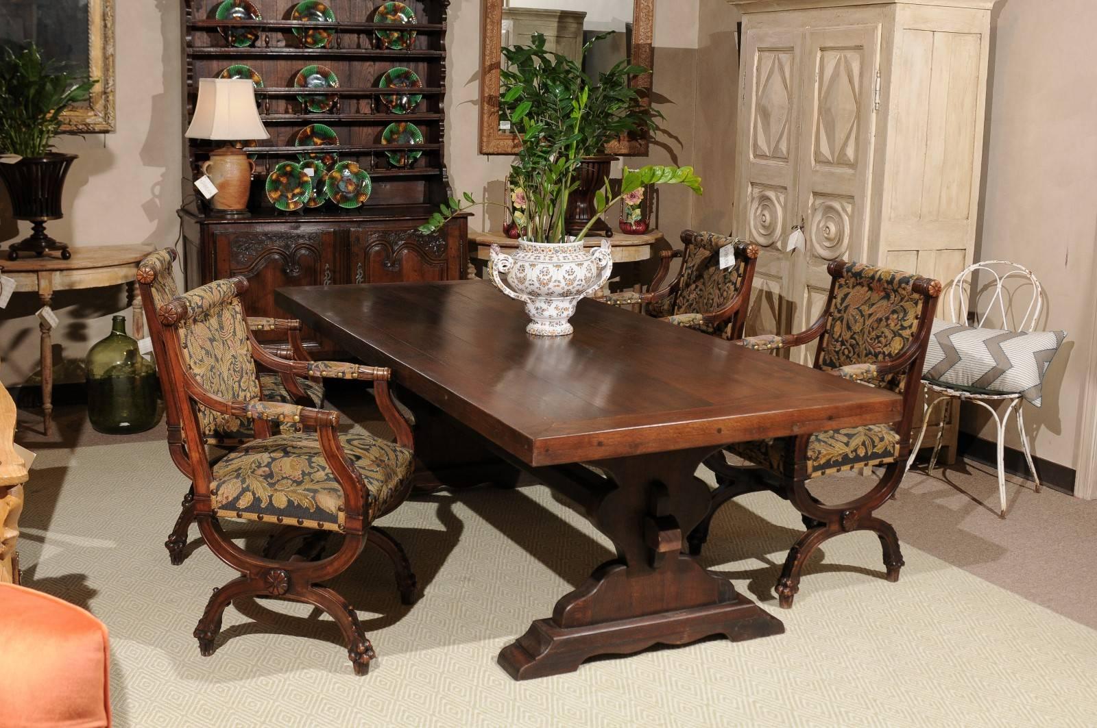 French Monastery Style Dining Table, circa 1950 In Excellent Condition In Atlanta, GA