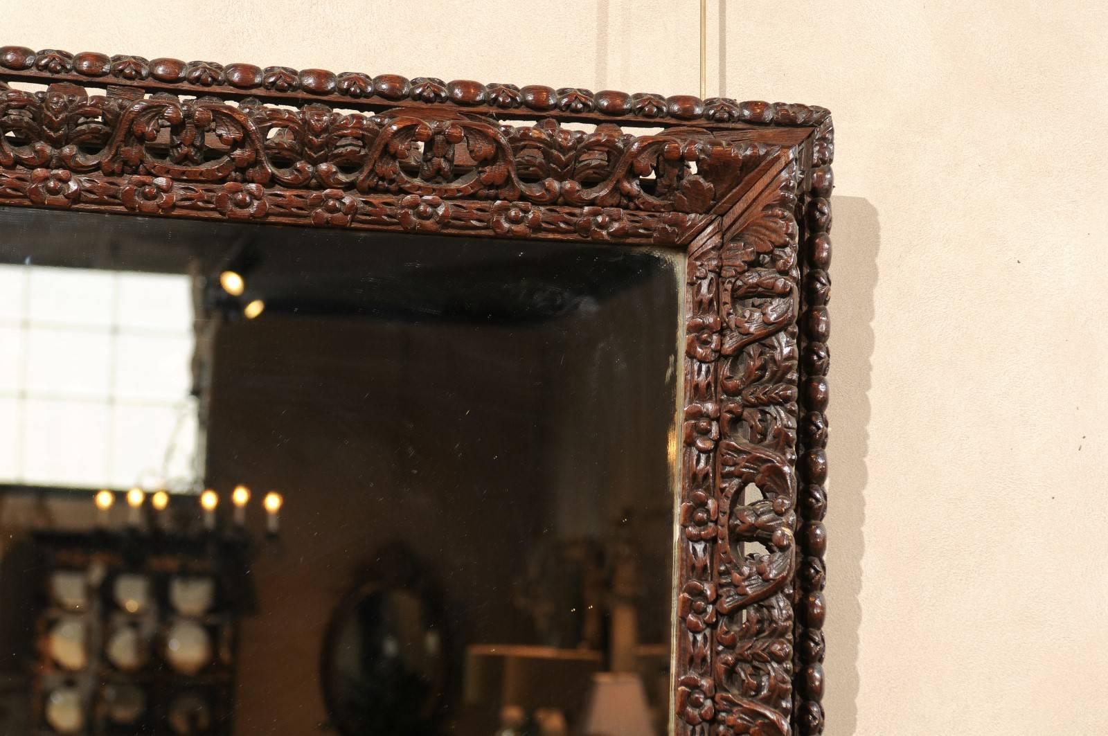 Oak Early 20th Century Black Forest Mirror, circa 1900 For Sale