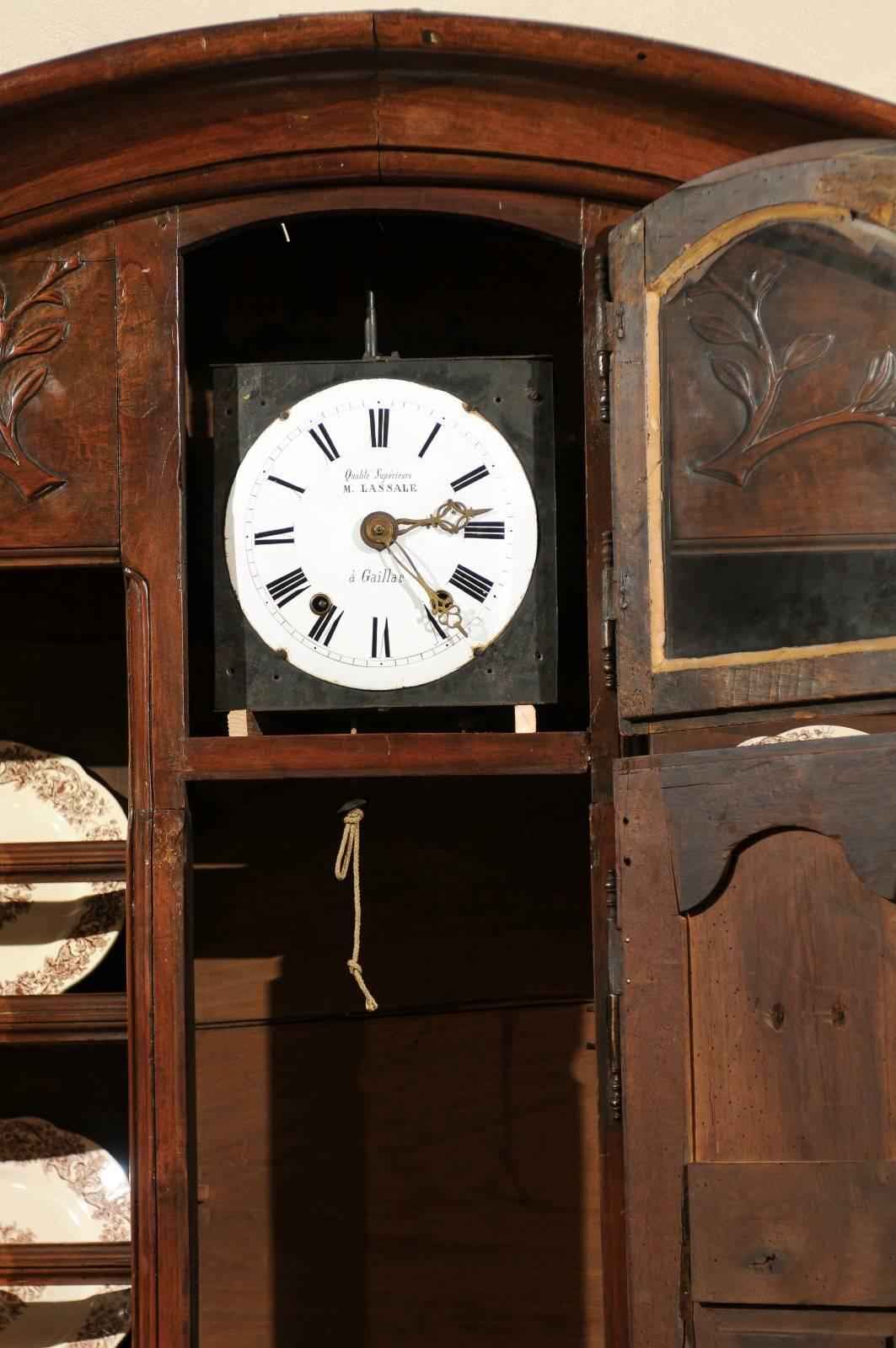 18th Century French Vaisselier with Clock, circa, 1790 For Sale 2