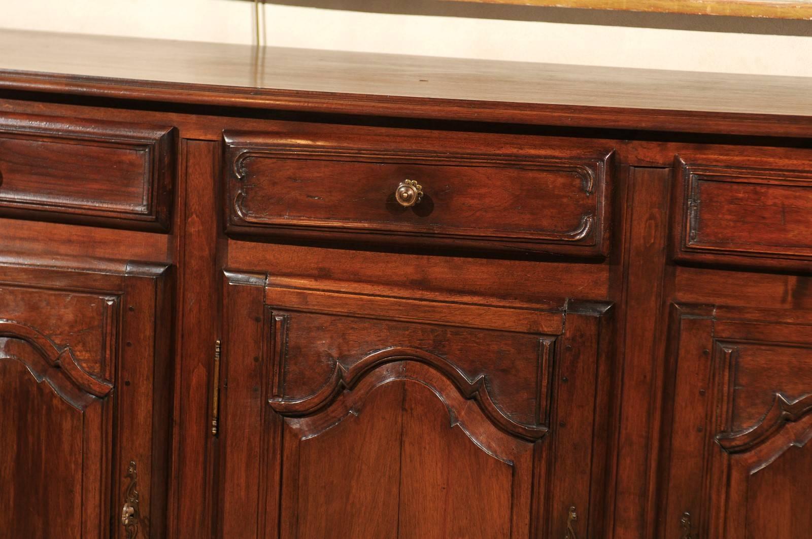 19th Century Walnut Enfilade with Three Doors and Three Drawers, circa 1870 In Good Condition For Sale In Atlanta, GA