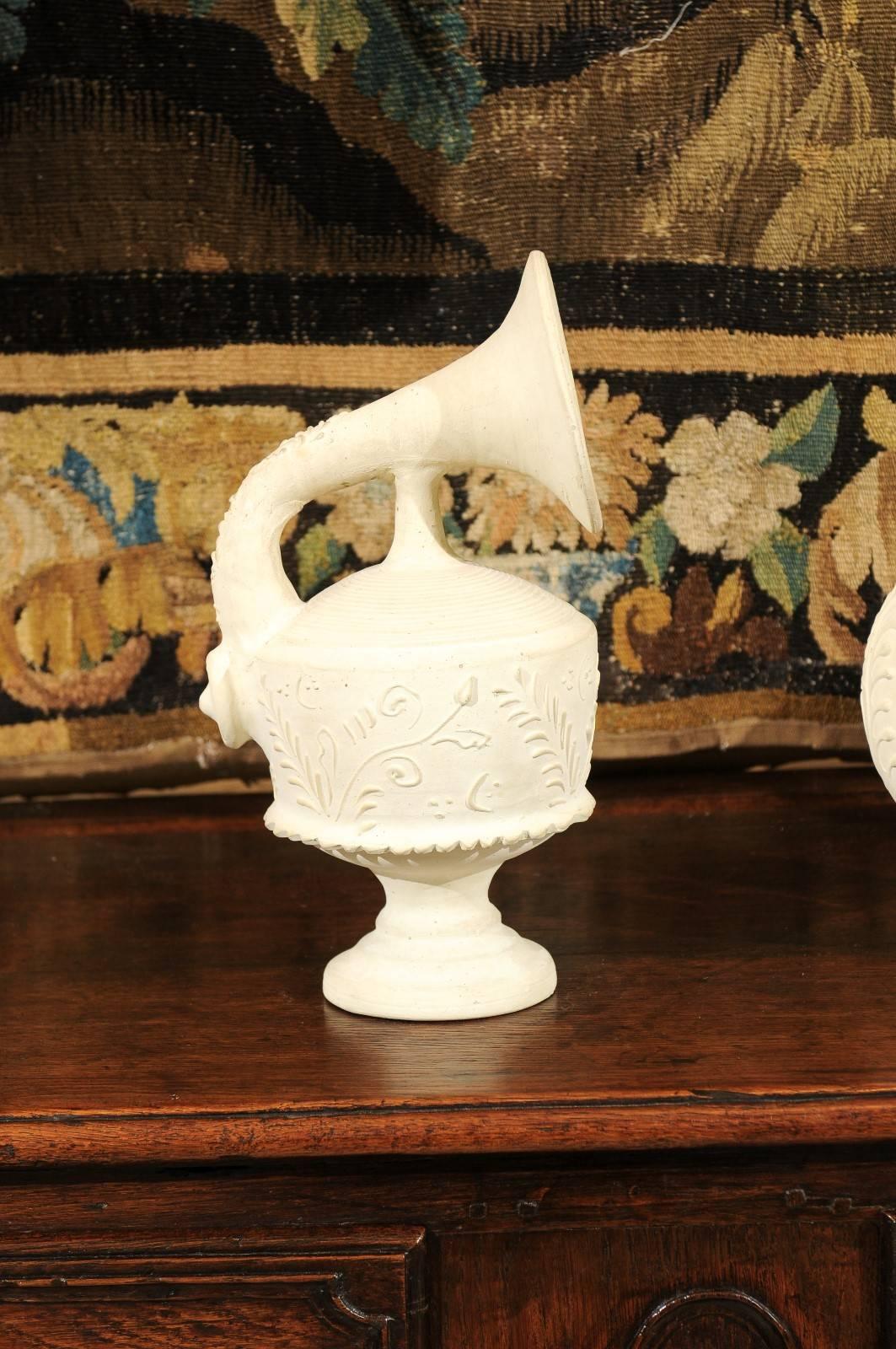 Molded Vintage Bisque Sculptures from France, circa 1940 For Sale