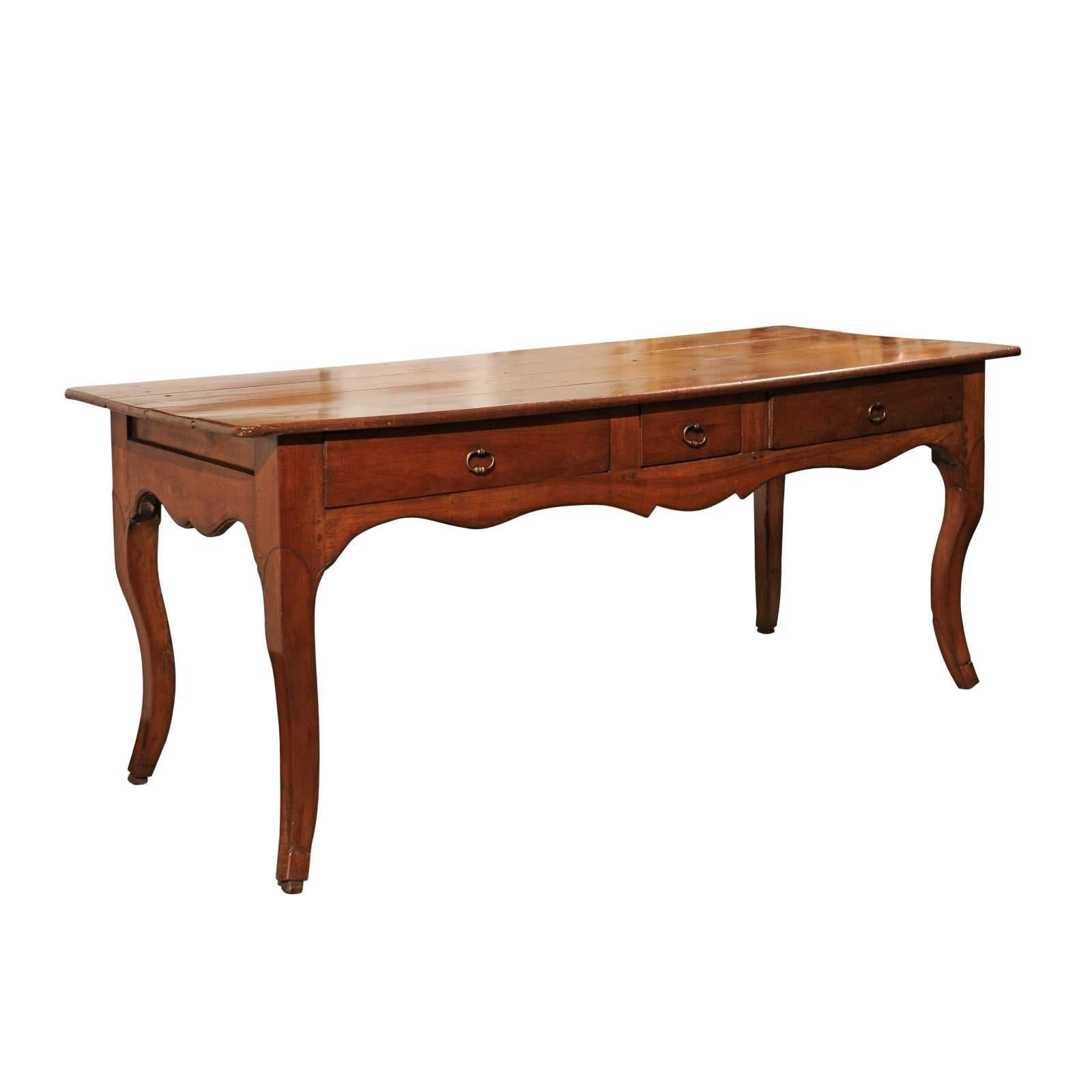19th Century Louis XV Style Cherry Console Table, circa 1870 For Sale