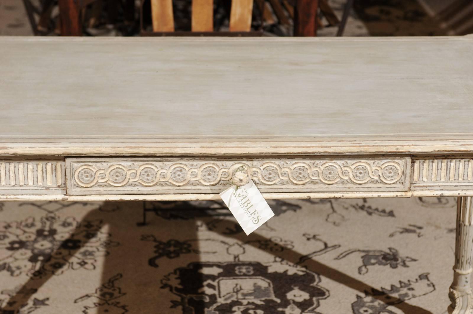 Oak 19th Century Louis XVI Style Painted Center Table
