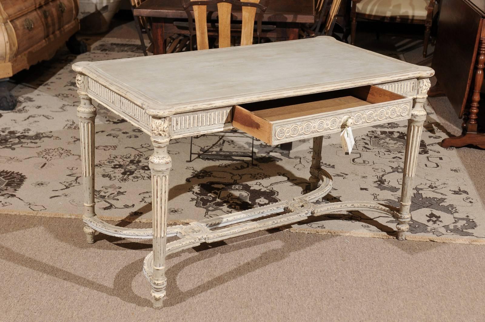 19th Century Louis XVI Style Painted Center Table 1