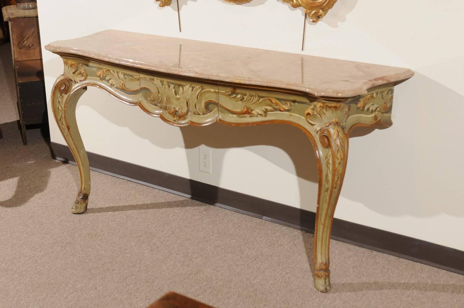 Louis XV Style Painted Console, circa 1900 For Sale 3