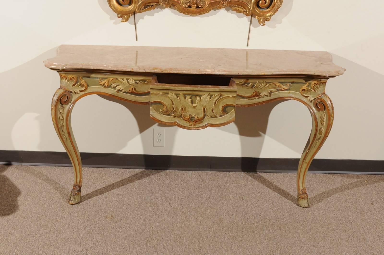 20th Century Louis XV Style Painted Console, circa 1900 For Sale