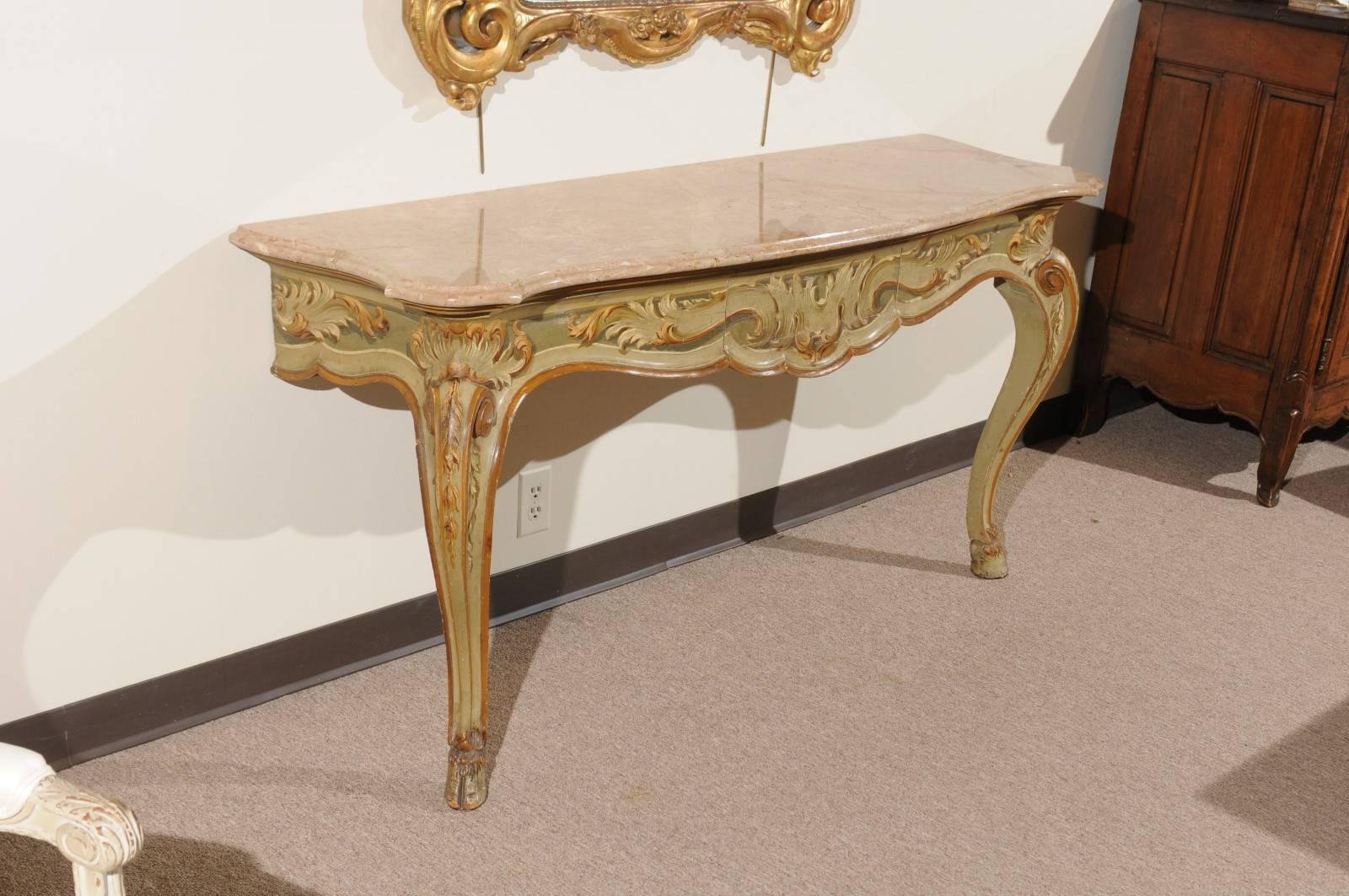 Louis XV Style Painted Console, circa 1900 For Sale 4