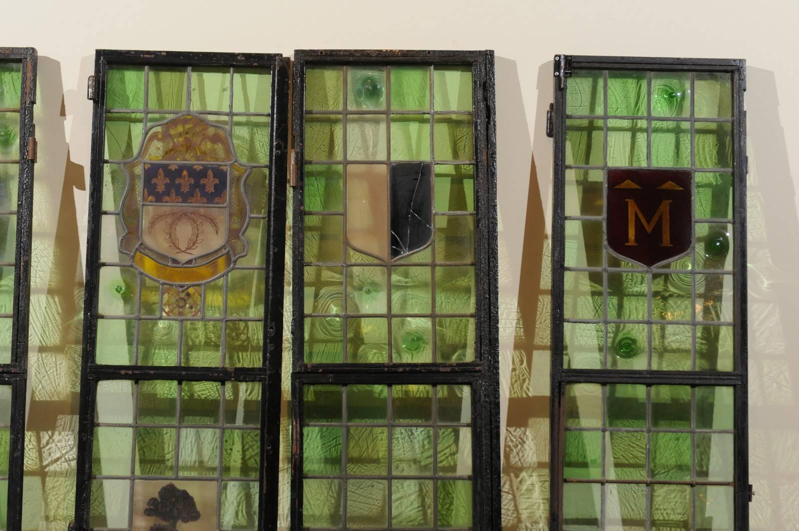 Five 19th Century Stained Glass Panels from France In Excellent Condition In Atlanta, GA
