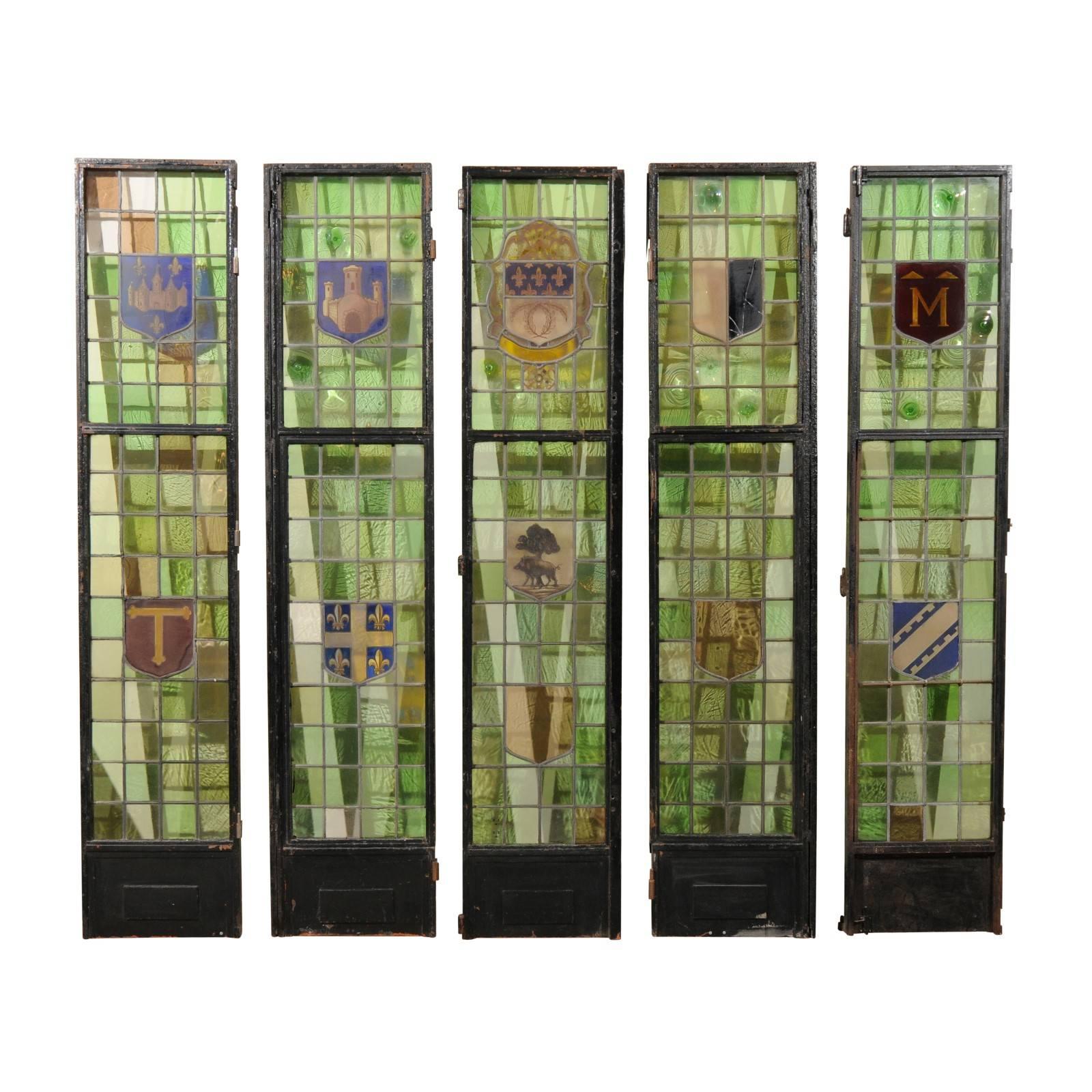 Five 19th Century Stained Glass Panels from France