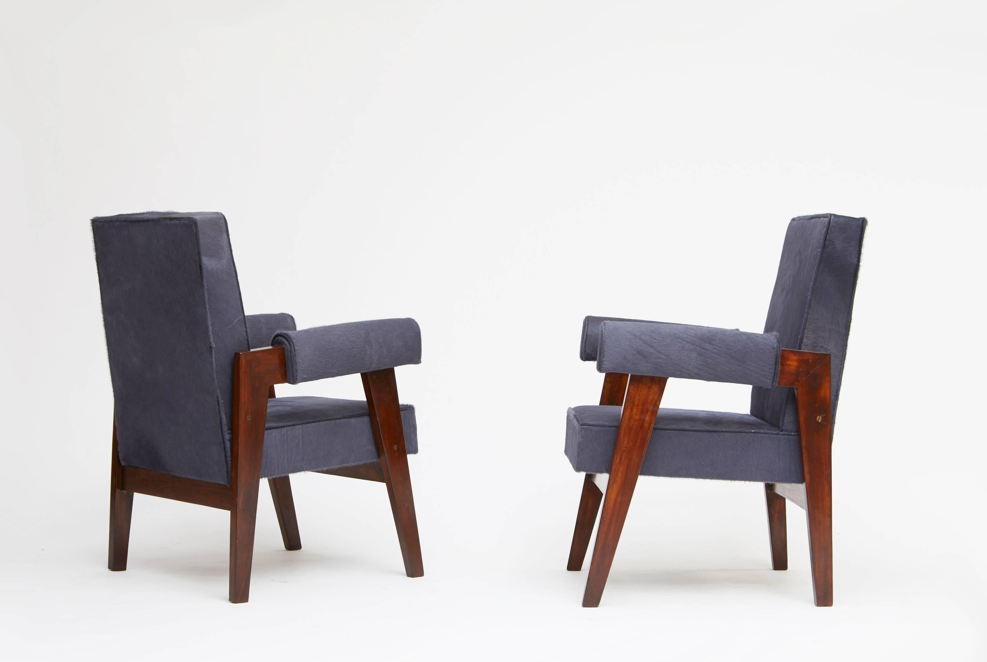 Mid-Century Modern Pierre Jeanneret, Pair of Advocate and Press Chairs