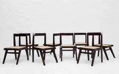 Pierre Jeanneret, Set di otto sedie smontabili in teak