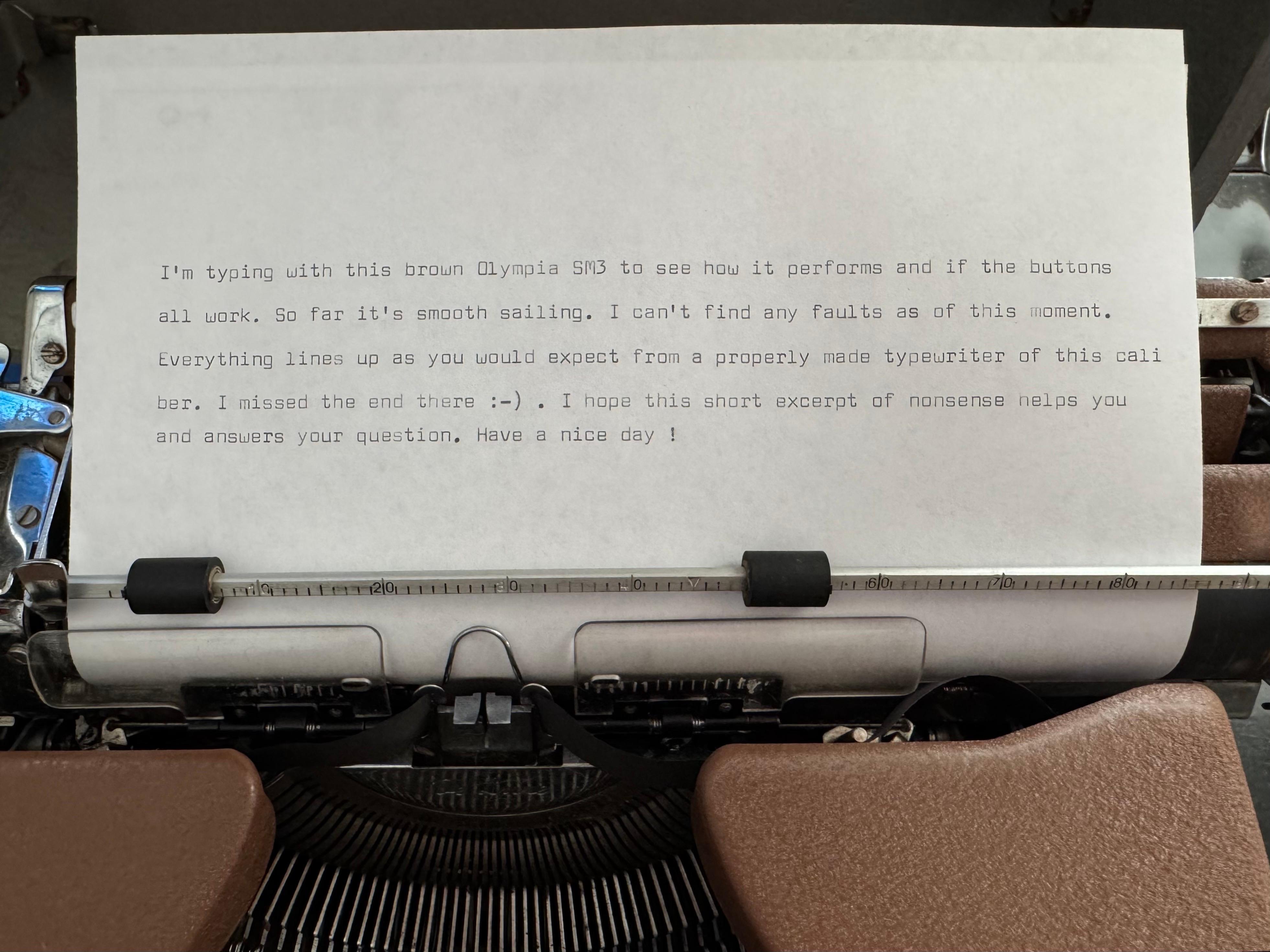 1950's Vintage Brown Olympia SM3 Typewriter With Senatorial #71 Typeface 4