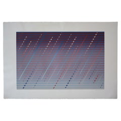 David Meyer, «Merge», 1981. Serigrafía firmada AP. Obra abstracta de arte óptico geométrico.