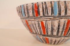 Ciotola in ceramica italiana con decorazione a sgraffito, in stile Aldo Londi per Bitossi, anni ’60